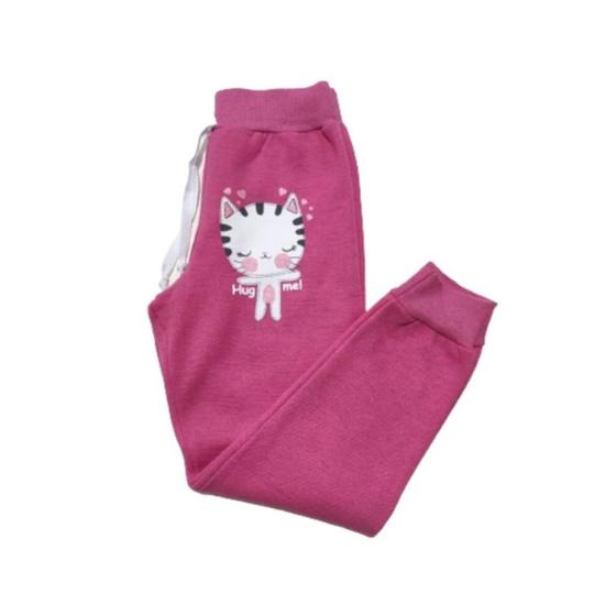 Imagem de Calça Moletom Flanelado Infantil para Meninas Confortavel Estampada