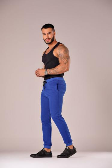 Imagem de Calça Moletom Inverno Lisa Academia Jogger Slim Masculina