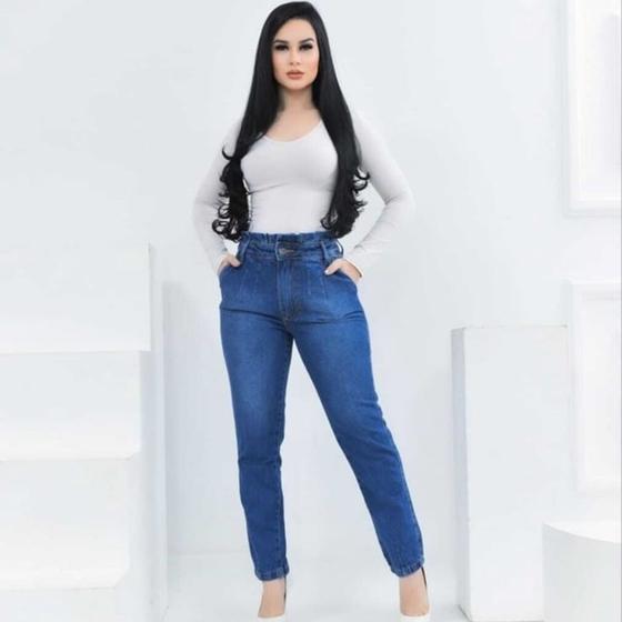 Imagem de Calça Mom Jeans Moda Feminina Sem Lycra Cintura Alta TAMANHO 40