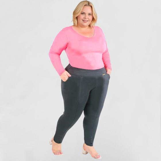 Plus Size CalÃ§a Legging Termica Calça Montaria Plus Size Feminina