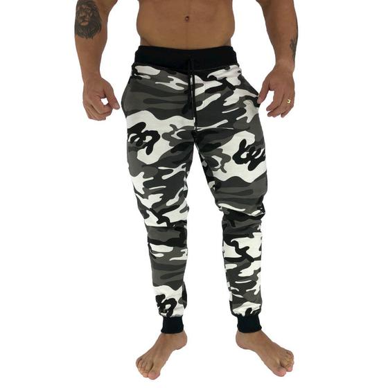 Imagem de Calça MXD Conceito Moletom Slim Camuflado Cinza