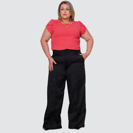 Imagem de Calça Pantalona Alfaiataria Plus Size Feminino