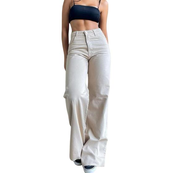 Imagem de Calça Pantalona Feminina Cintura Alta Mom ModeloP1140