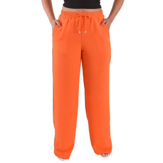 Imagem de Calça Pantalona Feminina Cintura Alta Tendência Moda Envio Imediato