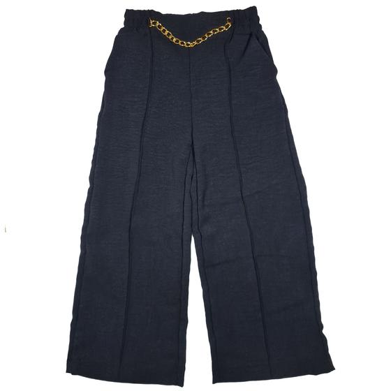 Imagem de Calça Pantalona Infantil Duna Bolsos Moda Menina Corrente