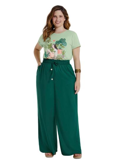 Imagem de Calça pantalona plus size com cintura alta lunender 38981