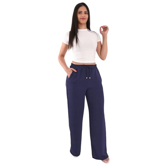 Imagem de Calça Pantalona Wid Leg Feminina Alfaiataria