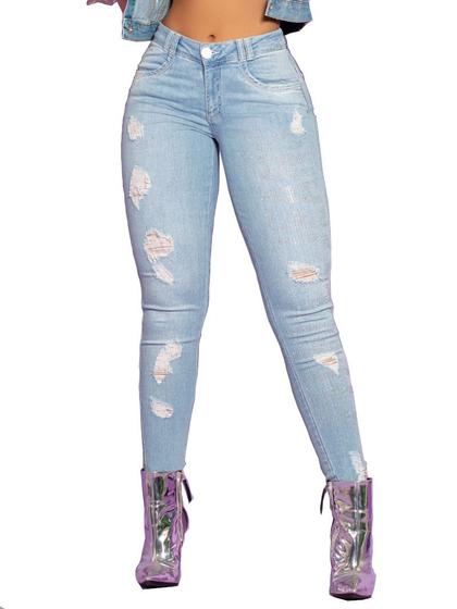 Imagem de Calça Pit Bull Jeans Boyfriend Feminina Logomania Ref 65967