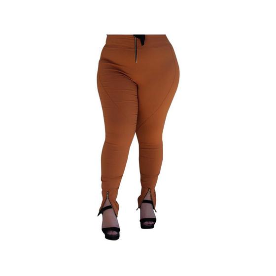 Imagem de Calça Plus Size Bengaline  Feminina Montaria Zipper Aumenta Bumbum G1 CZ002 Cor:PretoTamanho:G