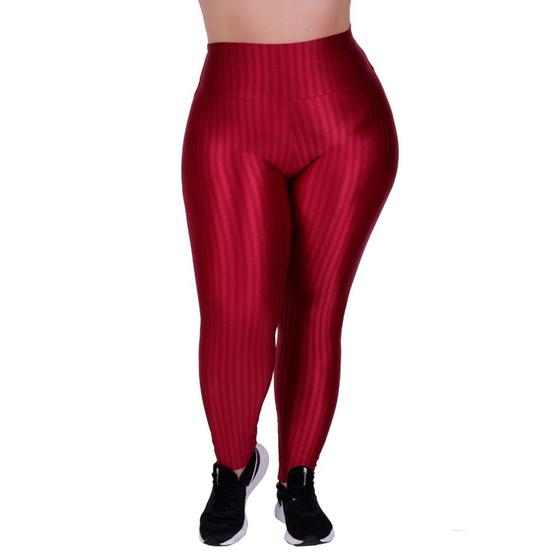 Imagem de Calça Plus Size de Academia Moda Fitness Feminina Legging 3D Cintura Alta Laura