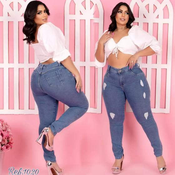 Imagem de Calça plus size jeans com lycra ref:1020