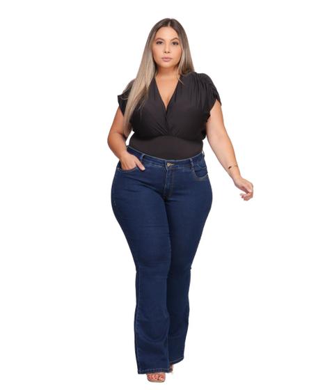 Imagem de Calça Plus Size Jeans Feminina Flare 48 ao 56 Shyros 37655