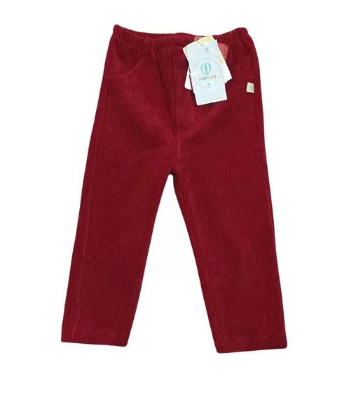 Imagem de Calça Plush Veludo Cotele Marsala Pingo Lelê Tam.3