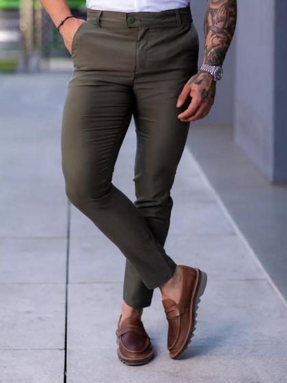 Alfaiataria Masculina Slim CalÃ§a Alfaiataria Com Elastano Calça