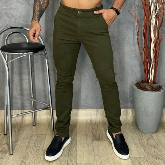 Imagem de Calça Sarja Masculina Esporte Fino Social