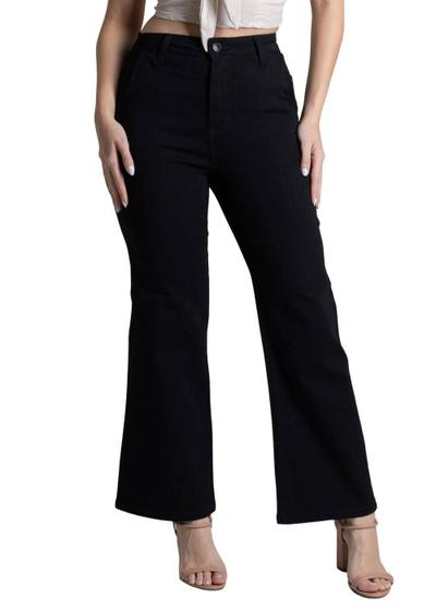 Imagem de Calça Sarja Sawary Wide Leg Cropped - 278688 Preto