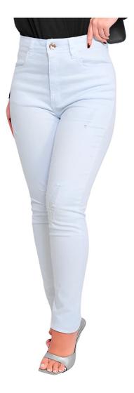 Imagem de Calça Sarja Skinny Feminina Branca Com Elastano - 500995