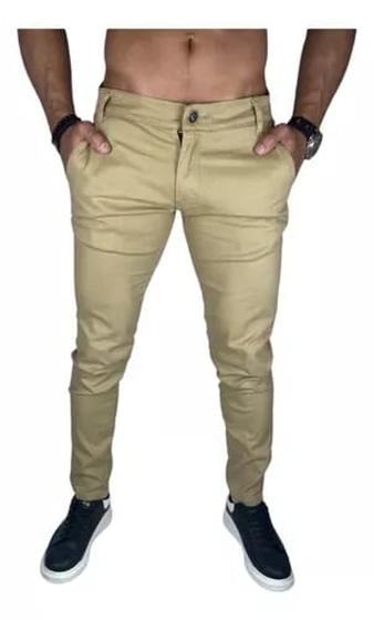 Imagem de Calça Sarja Tradicional Masculina Slim Fit Linha Premium Várias Cores