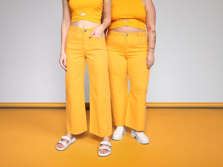 Imagem de Calça Sarja Vista Magalu Wide Leg Maravilhosa