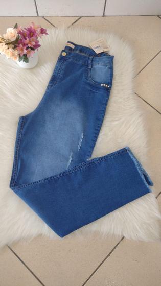 Imagem de Calça skinny desfiada Jeans Feminina Plus Size