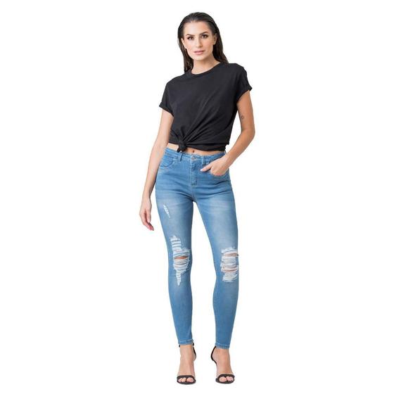 Imagem de Calça Skinny Disparate Feminina Jeans Moda Versátil Casual