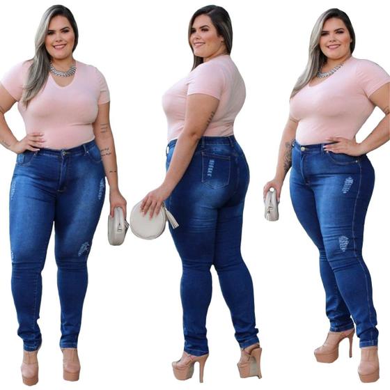 Imagem de Calça Skinny Feminina Jeans Com Licra Plus Size 33