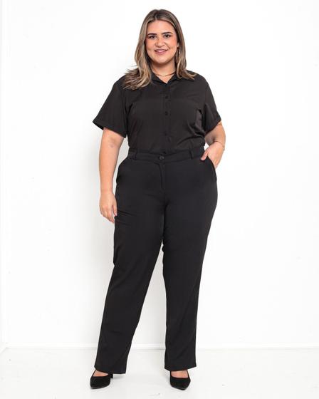 Plus Size CalÃ§a Social Feminina Com Elastico Na Cintura Calça