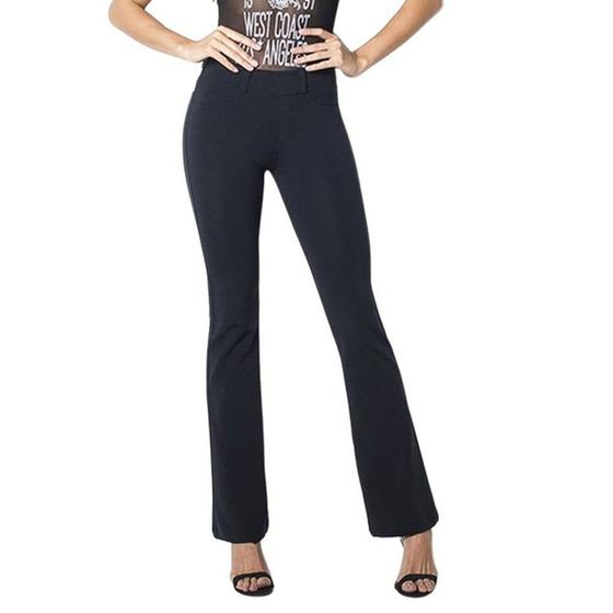Calça Social Feminina Preta Flare Cintura Alta Loopper Menor preço em Calça Social Feminina Preta Flare Cintura Alta Loopper