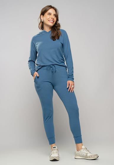 Calça Sport Comfy Jogger Moletinho Azul Salvatore Fashion Menor preço em Calça Sport Comfy Jogger Moletinho Azul Salvatore Fashion