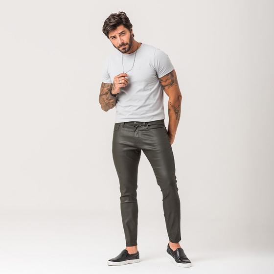 Imagem de Calça Super Skinny Sarja Resinada Masculina Zune