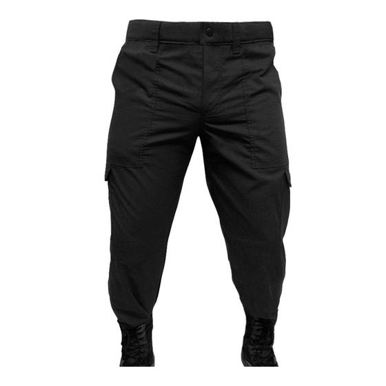 Imagem de Calça Tática Militar Masculina Preta Vigilante Segurança RipStop 6 Bolsos