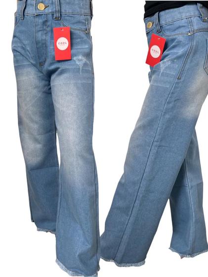 Imagem de calça wide leg jeans feminina infantil juvenil menina de 1 a 16 anos