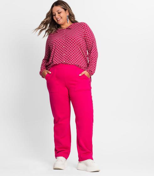 Imagem de Calça Wide Leg Plus Size Secret Glam Rosa