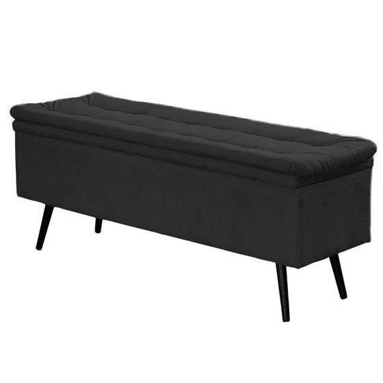 Imagem de Calçadeira Baú Casal Conforto Suede Preto - Sheep Estofados