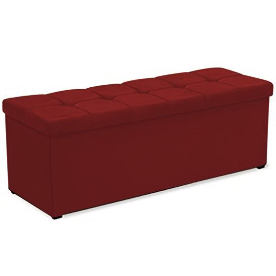 Imagem de Calçadeira Baú Casal  Poliana 140 CM Suede Vermelho - D A Decor