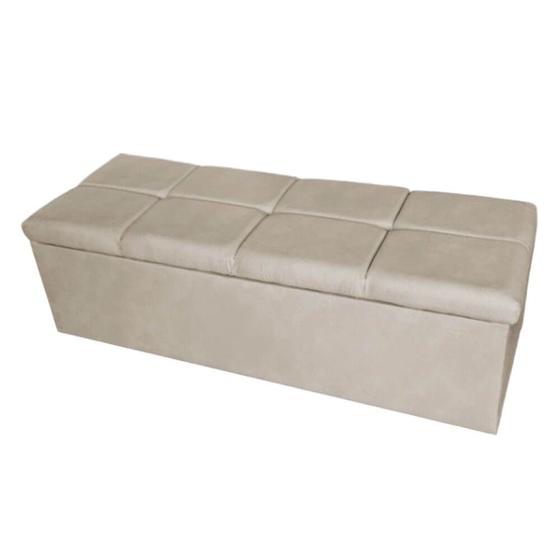 Imagem de Calçadeira Baú Copenhague Casal 140cm Suede - Ecotec Decor