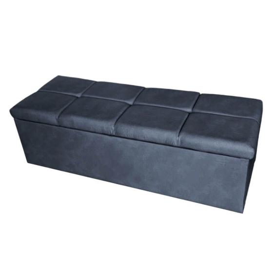 Imagem de Calçadeira Baú Copenhague King Size 195cm Suede - Ecotec Decor