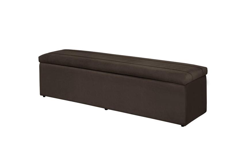 Imagem de Calçadeira Baú Helena 100 cm Suede Marrom Escuro