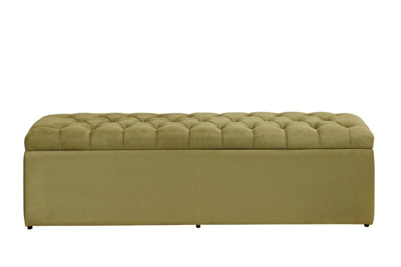 Imagem de Calçadeira Baú Imperatriz 120 cm Suede Amarelo