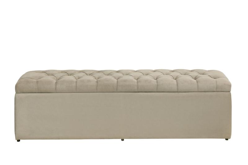 Imagem de Calçadeira Baú Imperatriz 138 cm Suede Bege