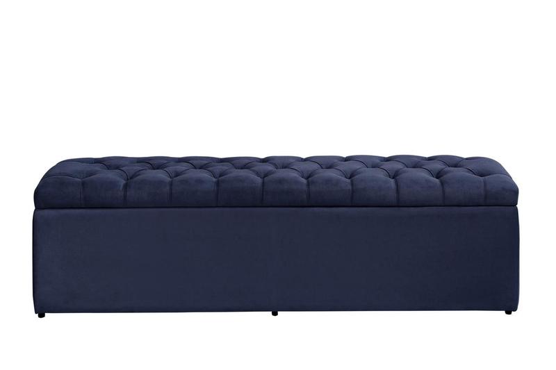 Imagem de Calçadeira Baú Imperatriz 158 cm Suede Azul Marinho