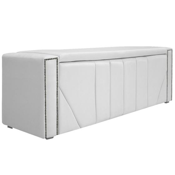 Imagem de Calçadeira Baú King Minsk P02 195 cm para cama Box Sintético - ADJ Decor