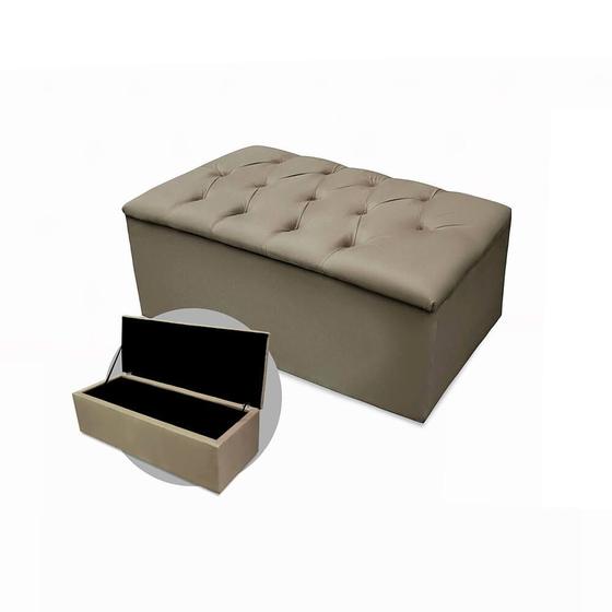 Imagem de Calçadeira Baú Mirage Solteiro 90cm Suede - Ecotec Decor