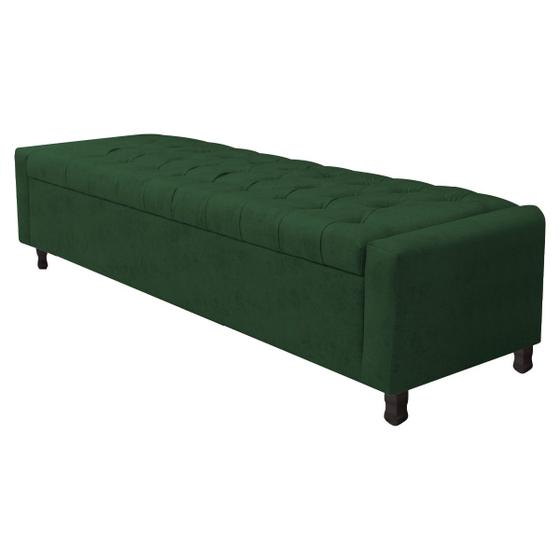 Imagem de Calçadeira Baú Queen Everest P02 160 cm para cama Box Suede - Doce Sonho Móveis