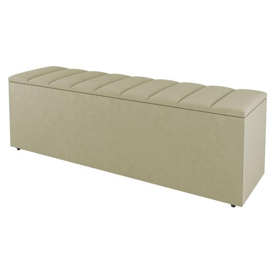 Imagem de Calçadeira Baú Queen Size Cora 160cm Sintético Bege - Desk Design