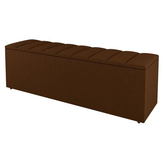 Imagem de Calçadeira Baú Queen Size Cora 160cm Suede Terracota - Desk Design