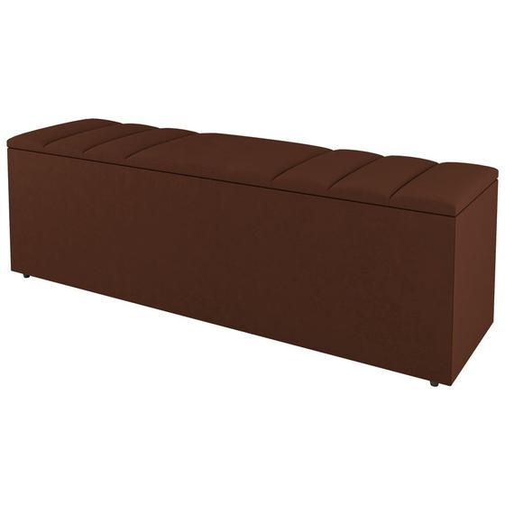 Imagem de Calçadeira Baú Queen Size Grace 160cm Suede Terracota - Desk Design