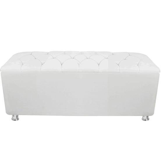 Imagem de Calçadeira Baú Sapateira para Quarto Closet Decoração c/ Botão Strass Grecia 195CM Nanda Decor