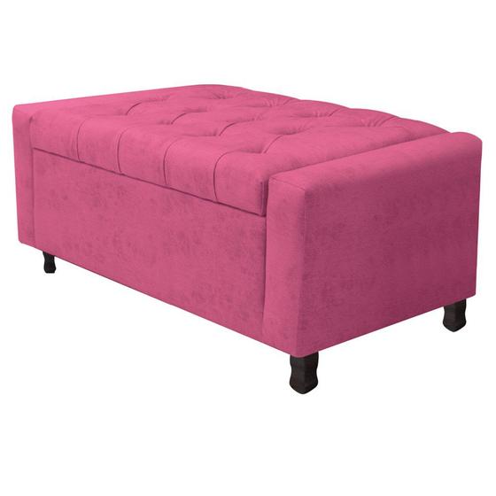 Imagem de Calçadeira Baú Solteiro Everest P02 90 cm para cama Box Corano Pink - Amarena Móveis