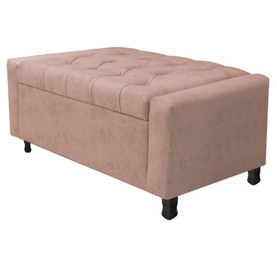 Imagem de Calçadeira Baú Solteiro Everest P02 90 cm para cama Box Suede - Doce Sonho Móveis